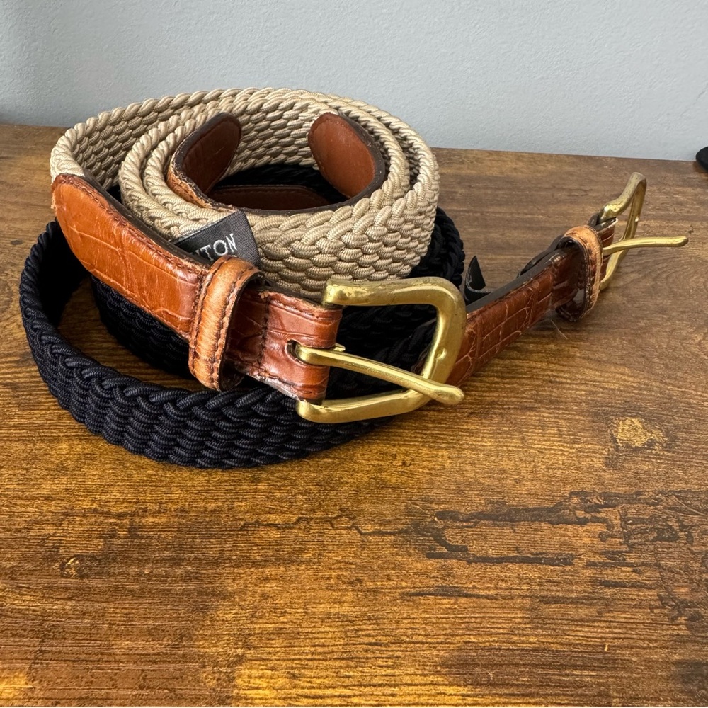 Brighton Brown and Black Braided‎ Belt Duo